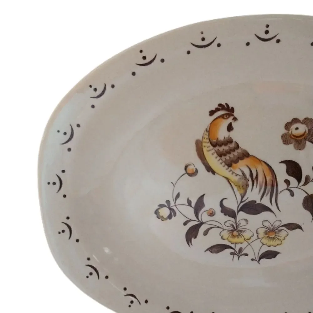 ‎Staffordshire Old Granite Sun Up Platter Serving Johnson Brothers Rooster Vtg